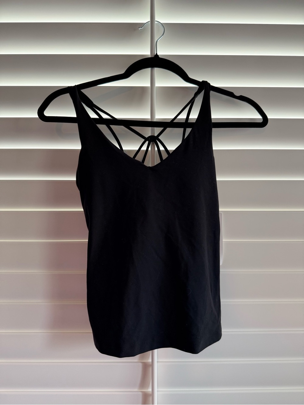 Athleta Black Strappy V-Neck Camisole with built in bra